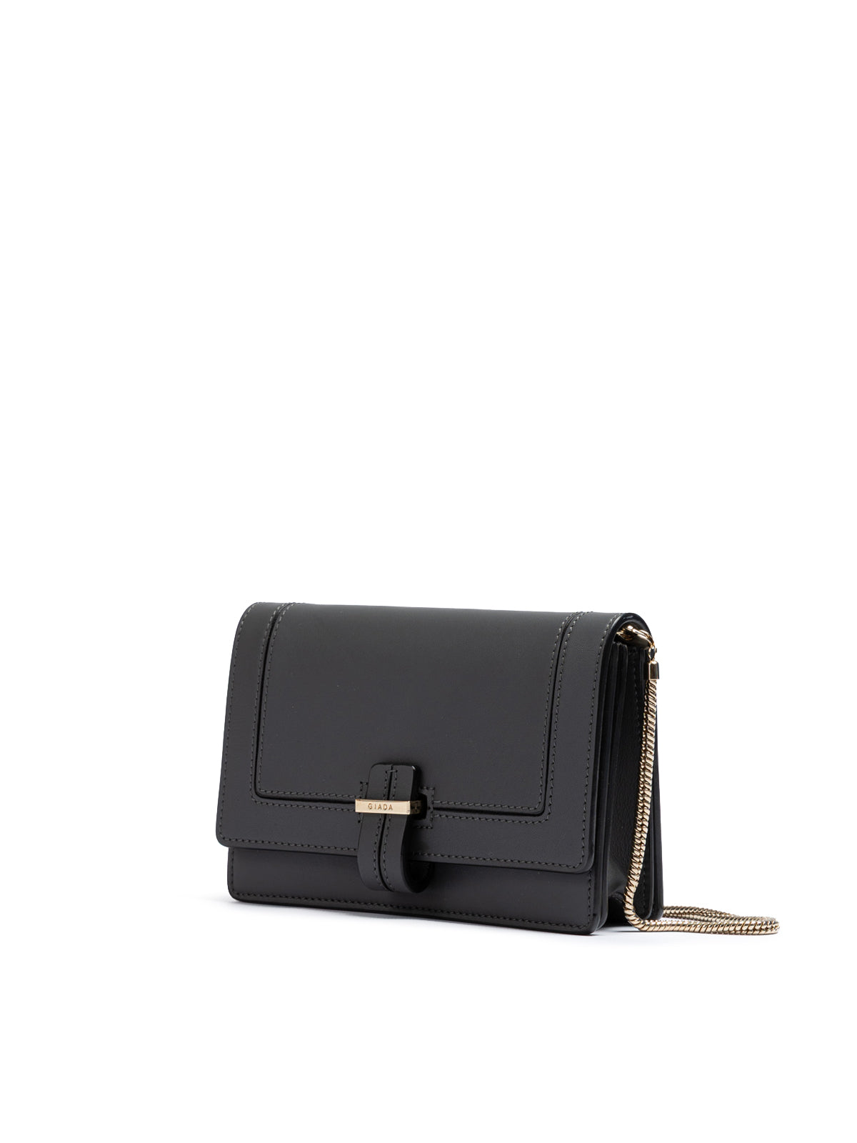 Clutch Giada aus dunkelgrauem Leder