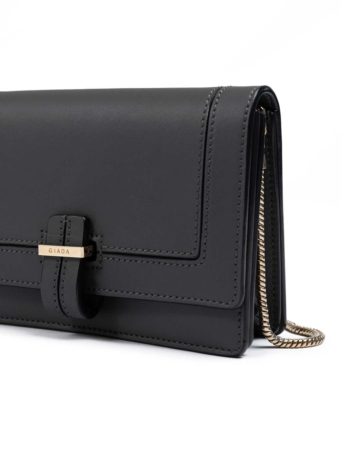 Clutch Giada aus dunkelgrauem Leder