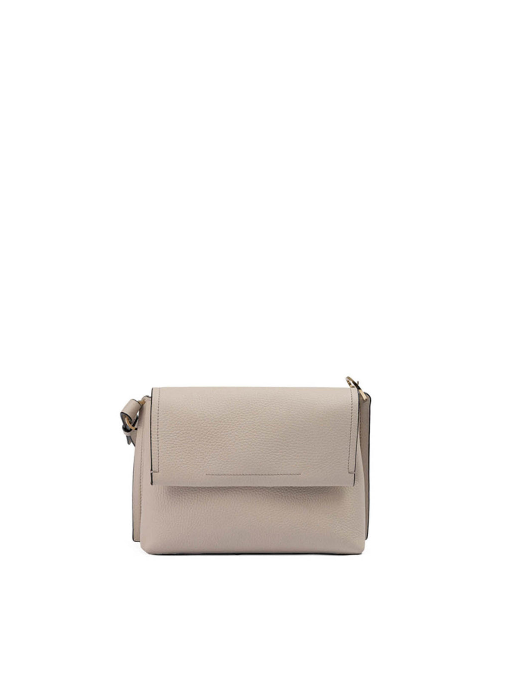 Umhängetasche „Giada“ aus genarbtem Leder in Beige