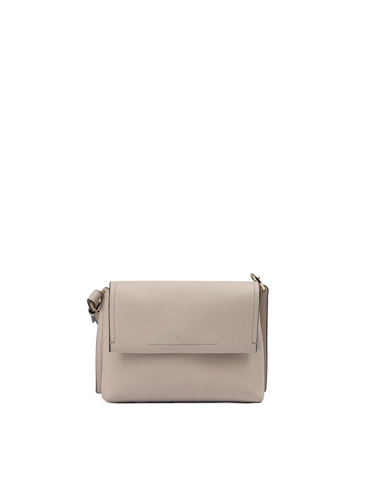 Umhängetasche „Giada“ aus genarbtem Leder in Beige