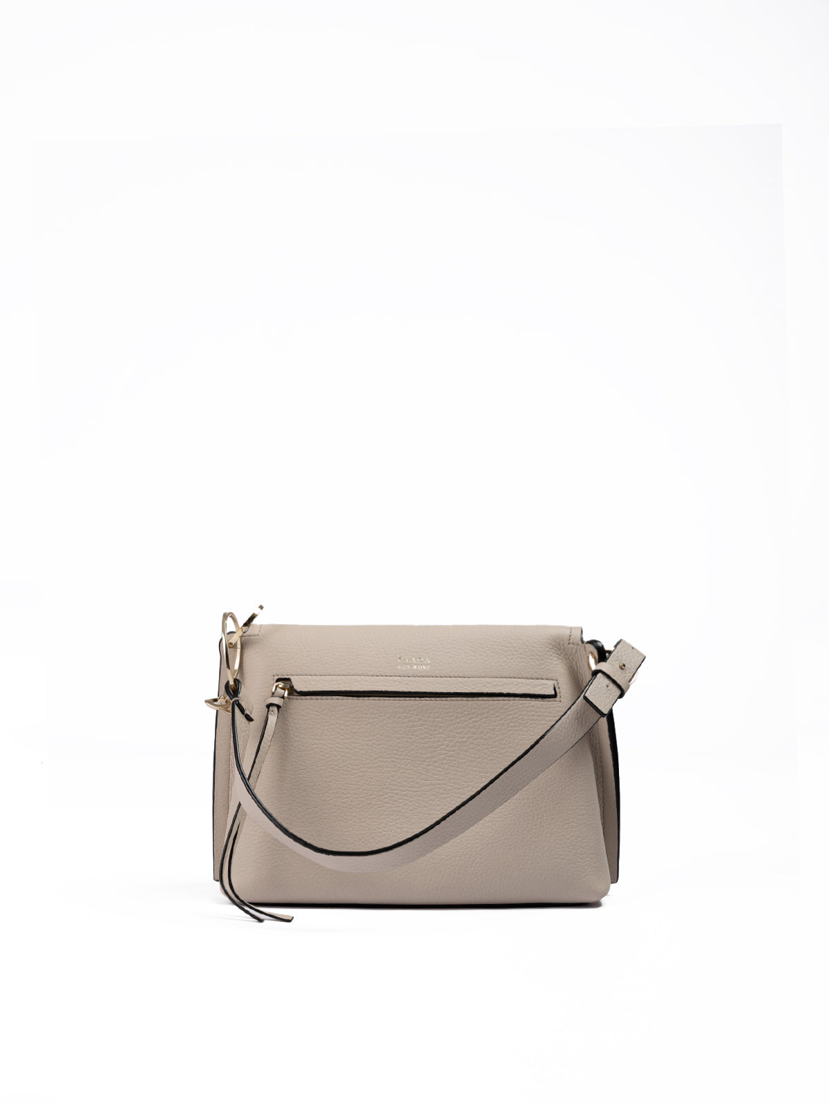 Umhängetasche „Giada“ aus genarbtem Leder in Beige