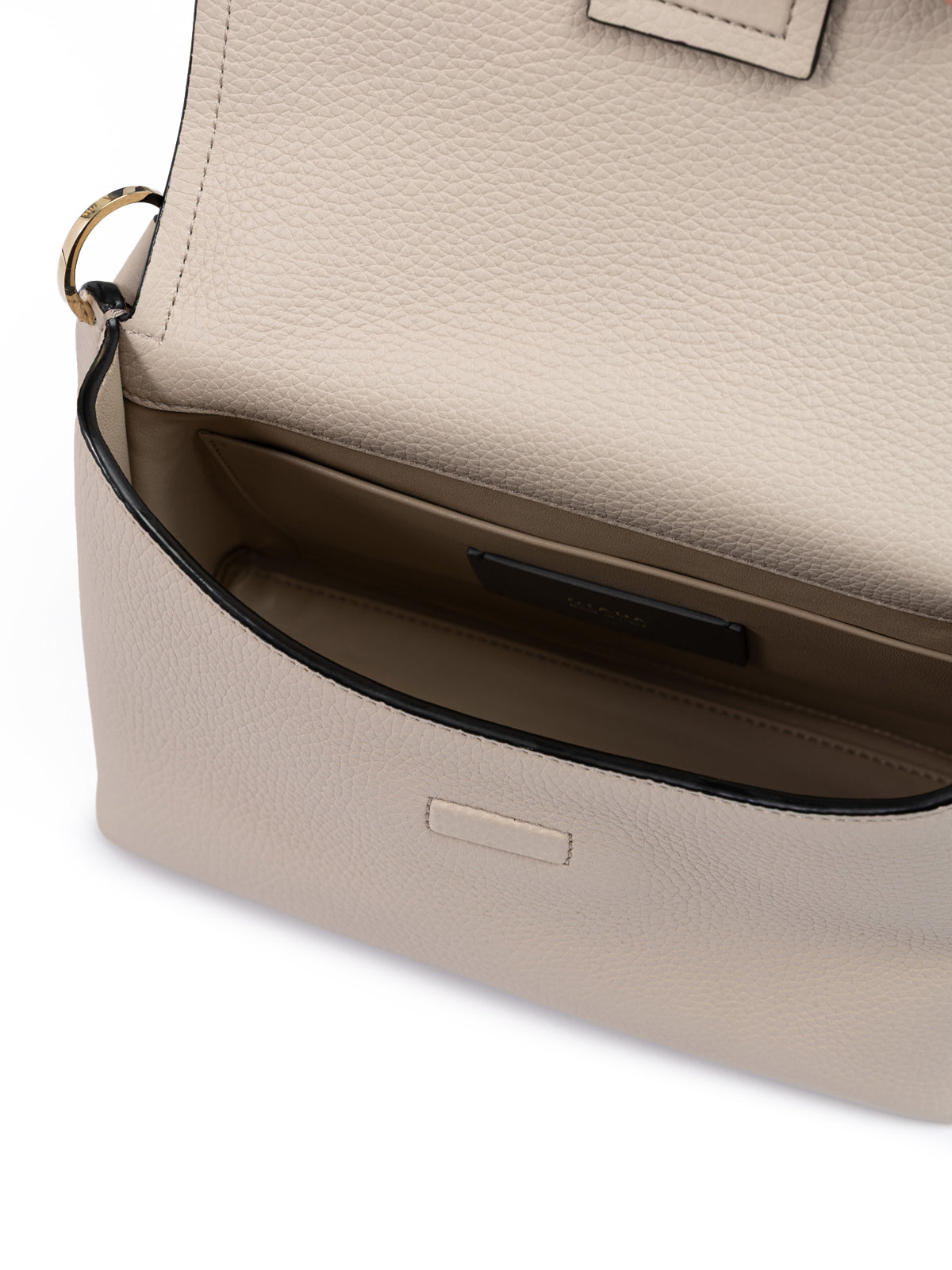 Umhängetasche „Giada“ aus genarbtem Leder in Beige