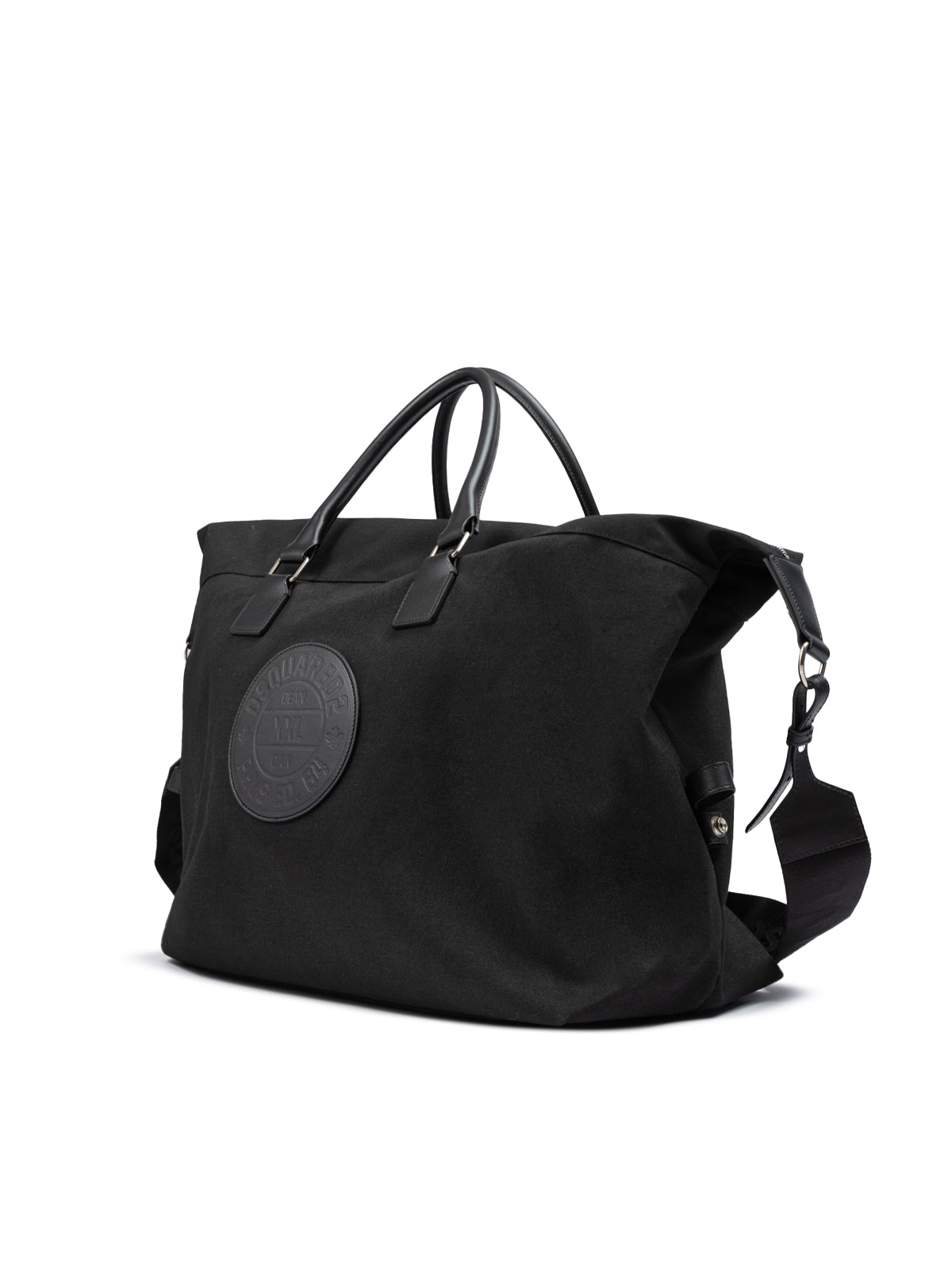 Dsquared² Schwarze Stoff-Wochenend-Reisetasche