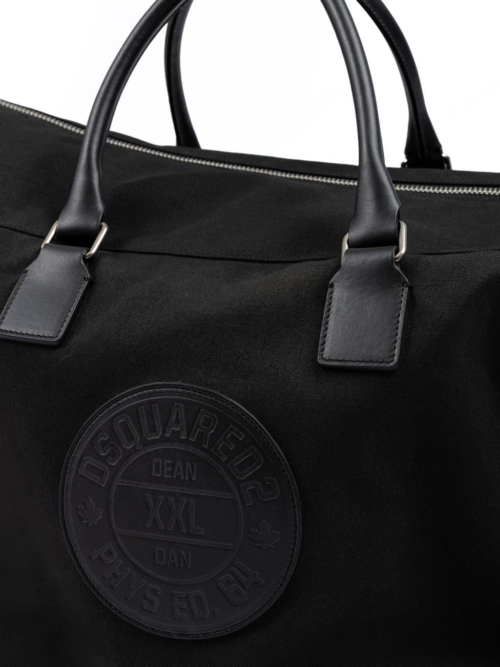 Dsquared² Schwarze Stoff-Wochenend-Reisetasche