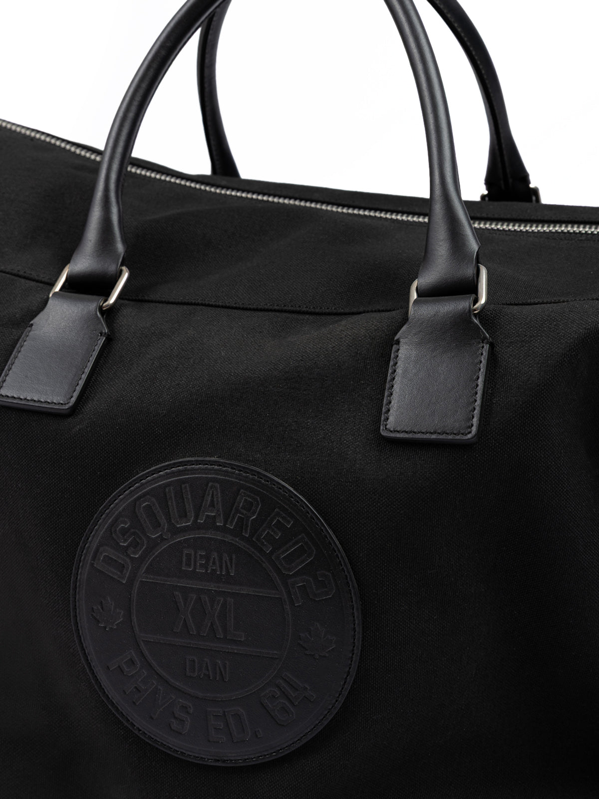 Dsquared² Schwarze Stoff-Wochenend-Reisetasche