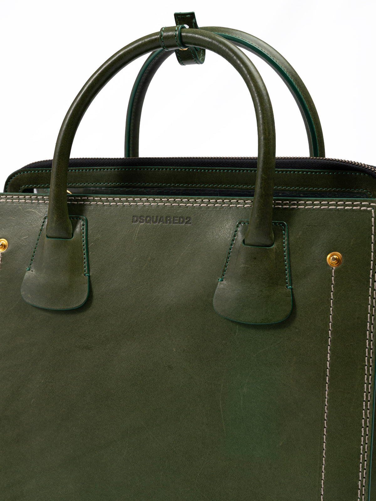 Dsquared² Grüne Leder-Tragetasche