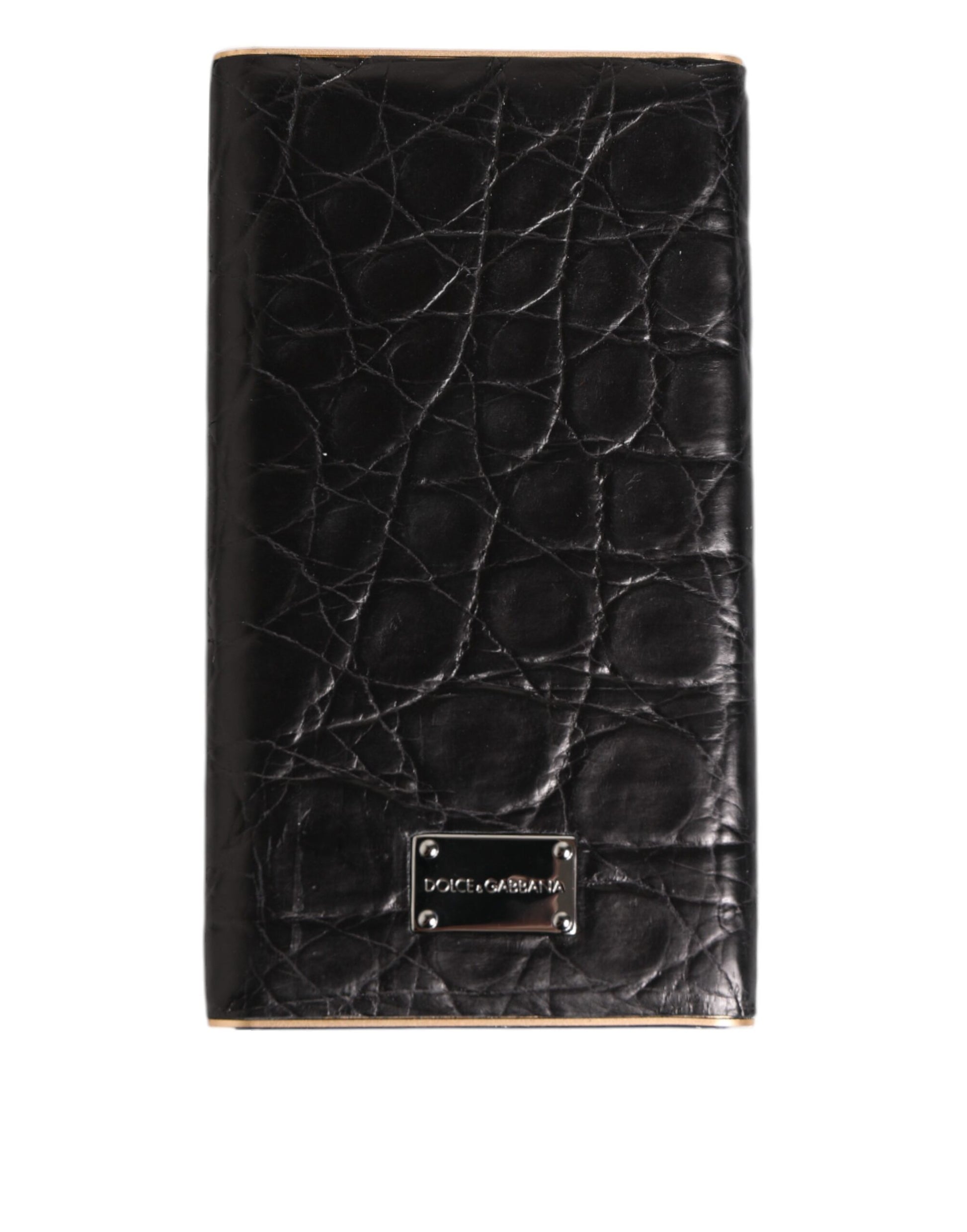 Chargeur USB Power Bank Dolce & Gabbana en cuir noir gaufré exotique 3000 mAh
