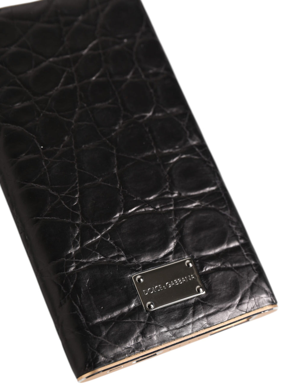 Chargeur USB Power Bank Dolce & Gabbana en cuir noir gaufré exotique 3000 mAh