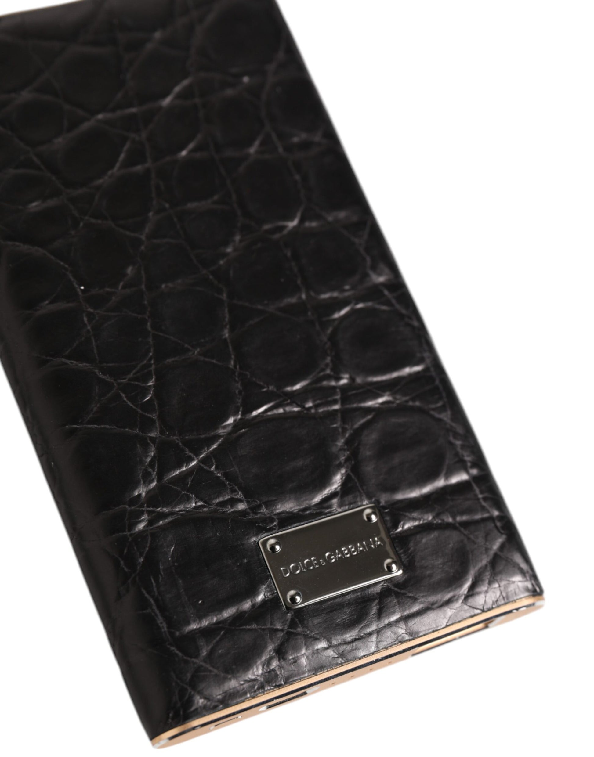 Chargeur USB Power Bank Dolce & Gabbana en cuir noir gaufré exotique 3000 mAh