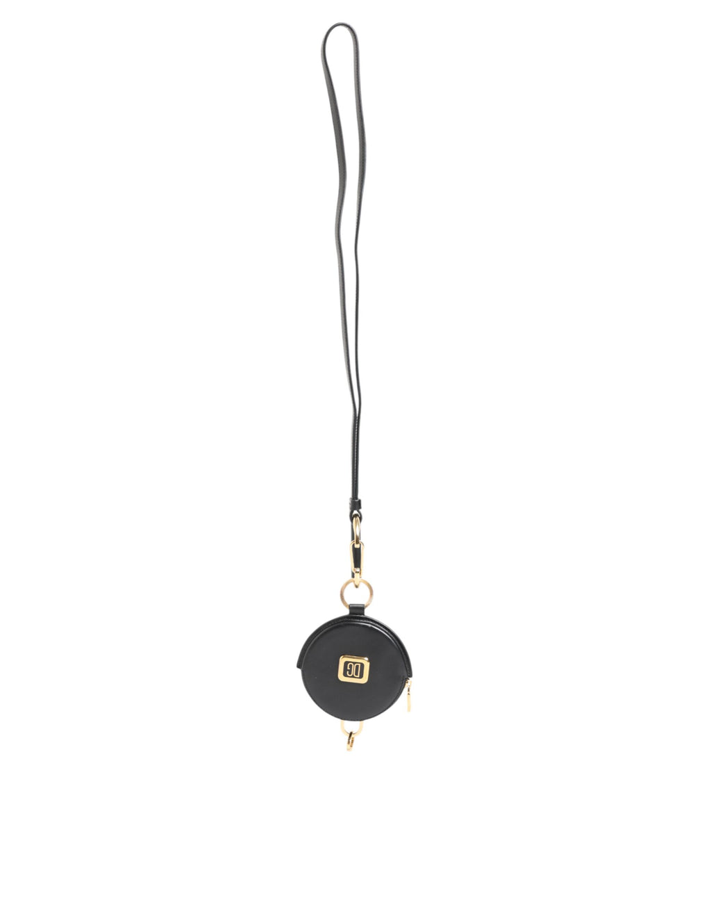 Porte-monnaie Lanière Dolce & Gabbana en Cuir Noir Rond avec Logo DG