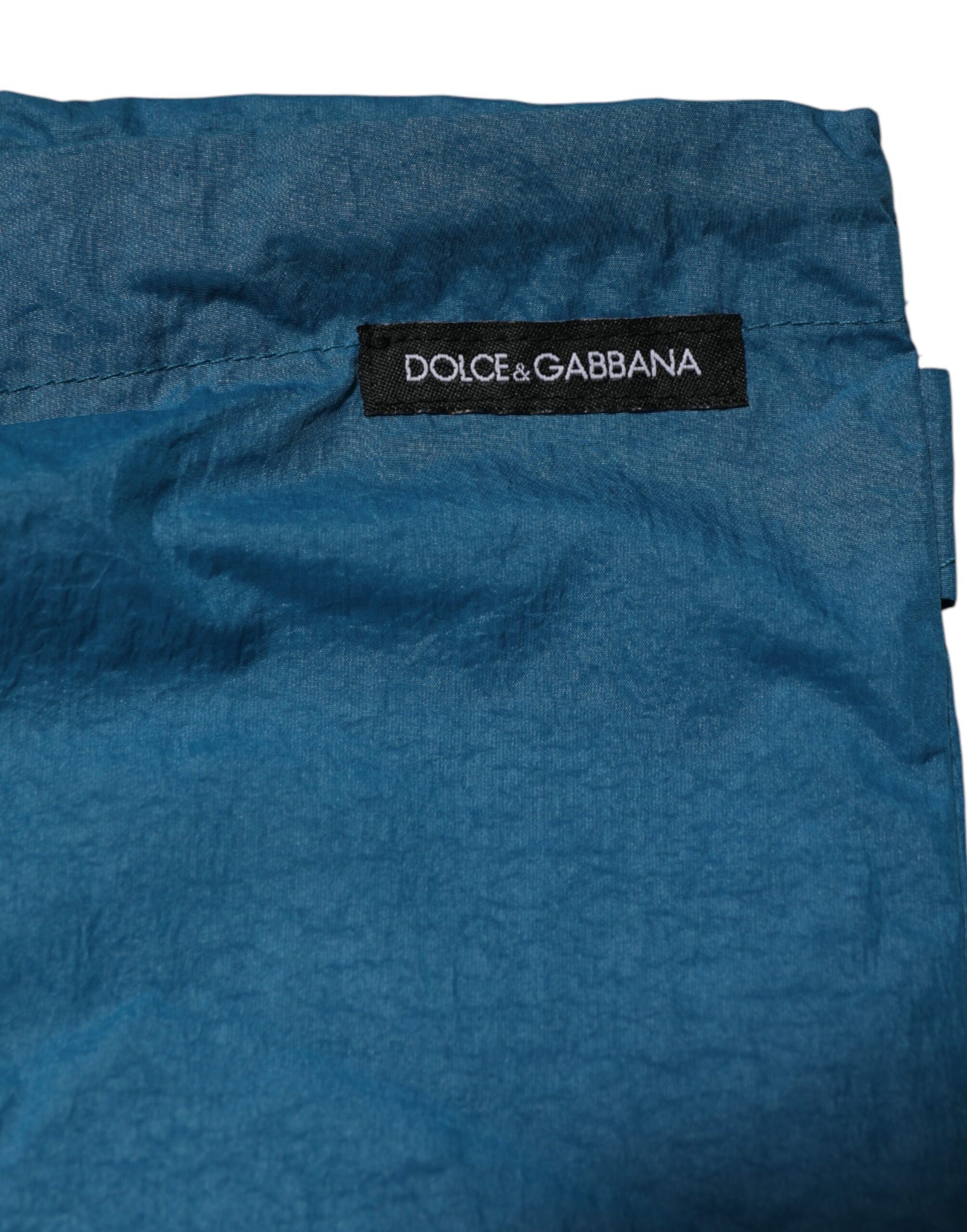 Short de bain Dolce & Gabbana Beachwear avec logo à la taille bleu