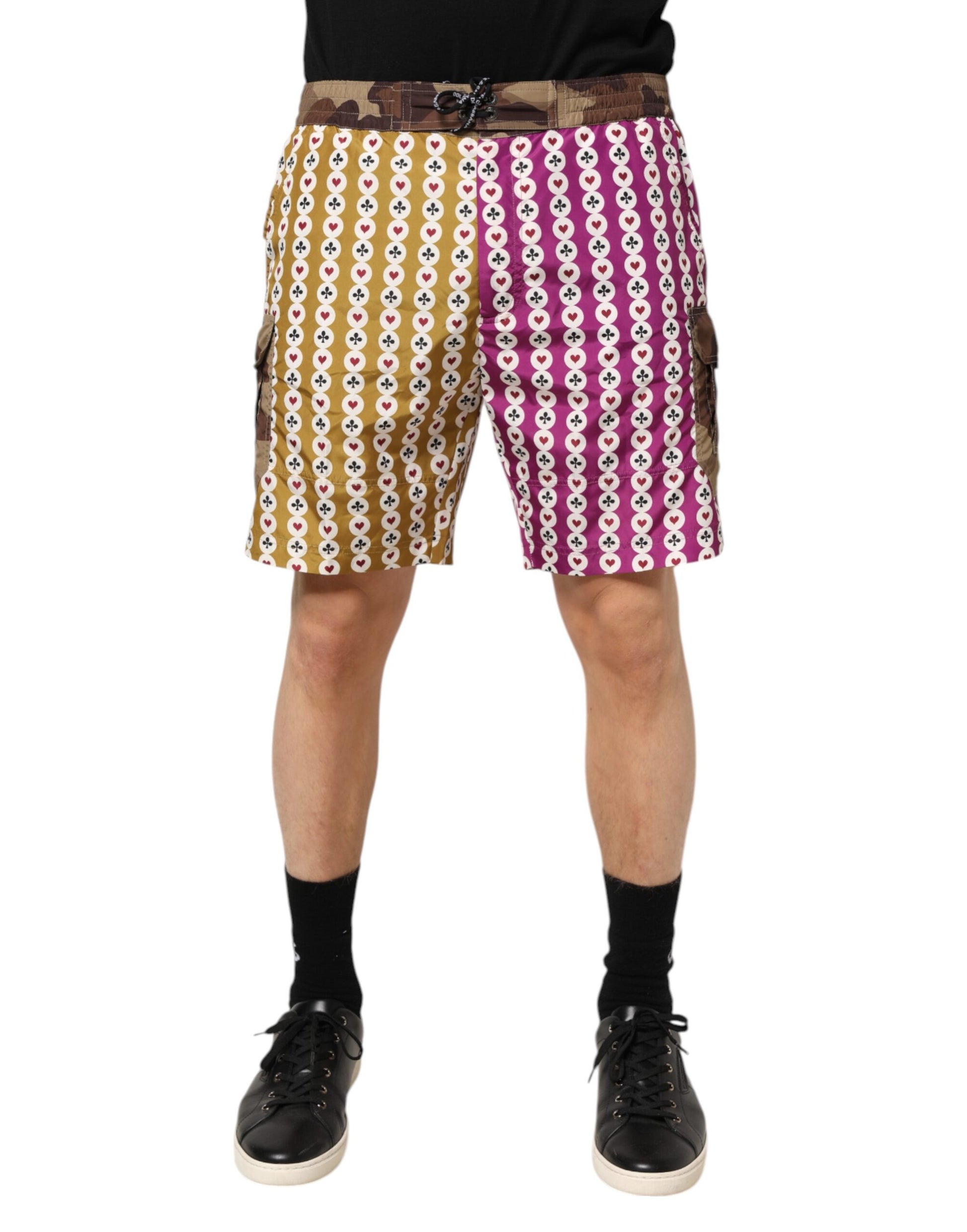 Shorts de bain Dolce & Gabbana multicolores camouflage cartes à jouer