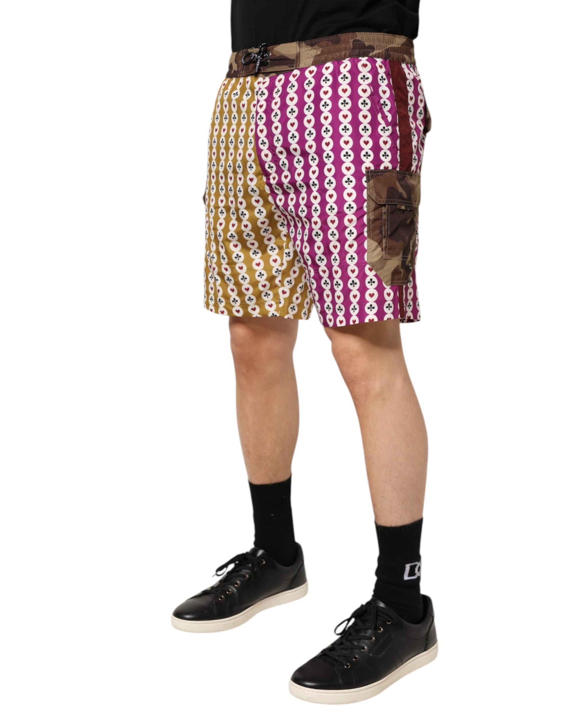 Shorts de bain Dolce & Gabbana multicolores camouflage cartes à jouer