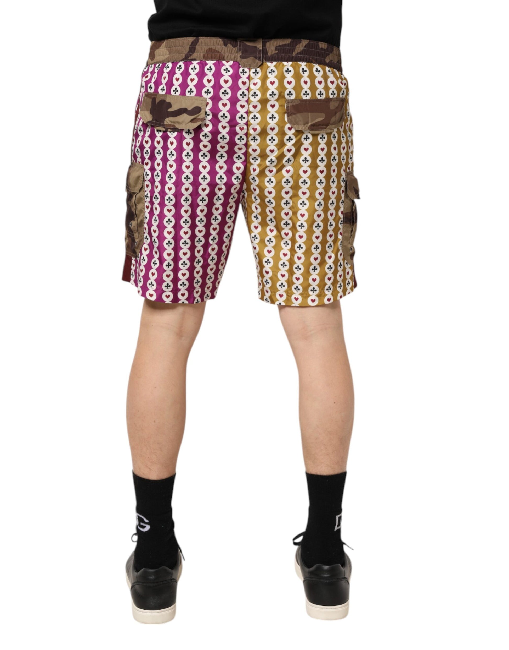 Shorts de bain Dolce & Gabbana multicolores camouflage cartes à jouer