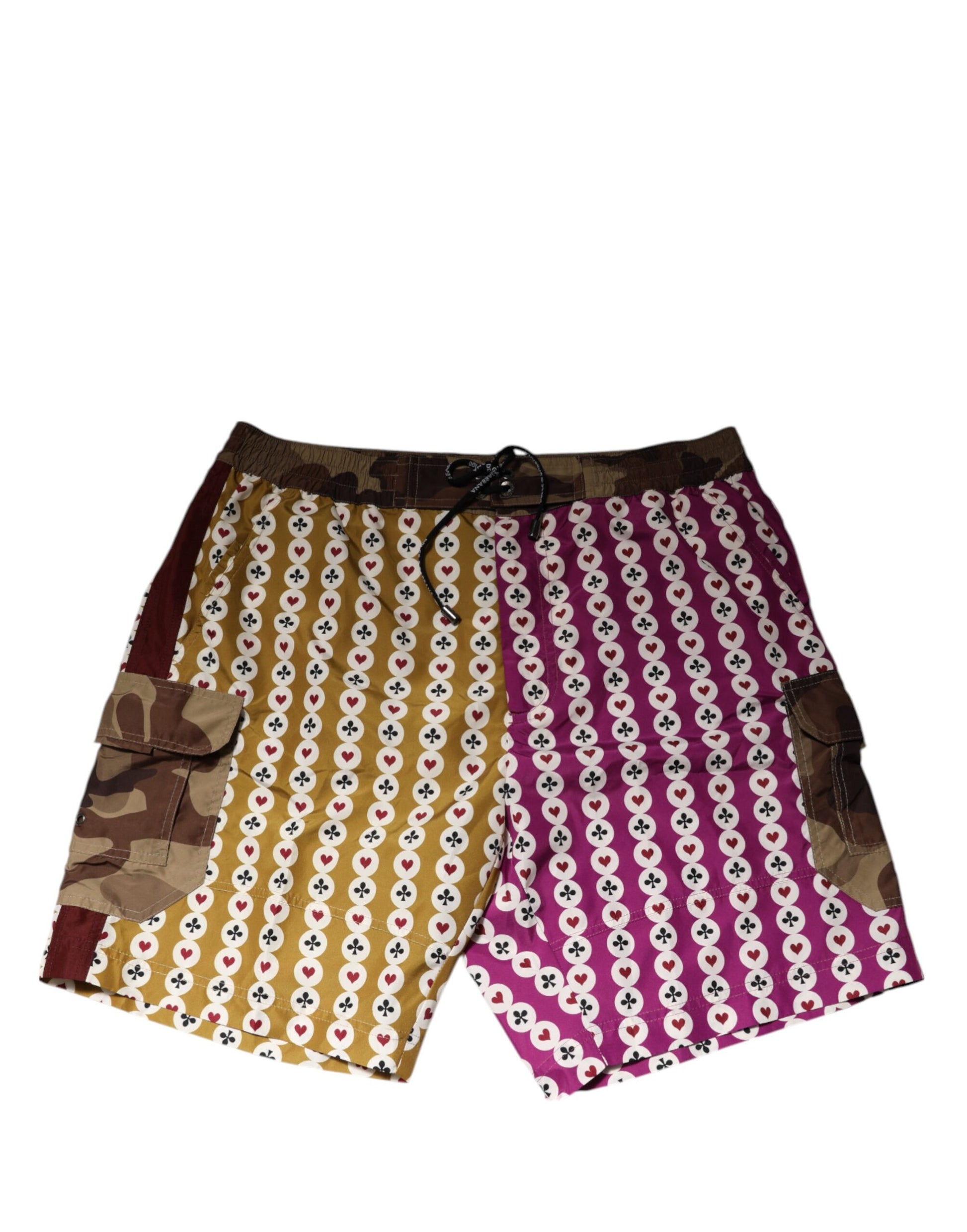 Shorts de bain Dolce & Gabbana multicolores camouflage cartes à jouer