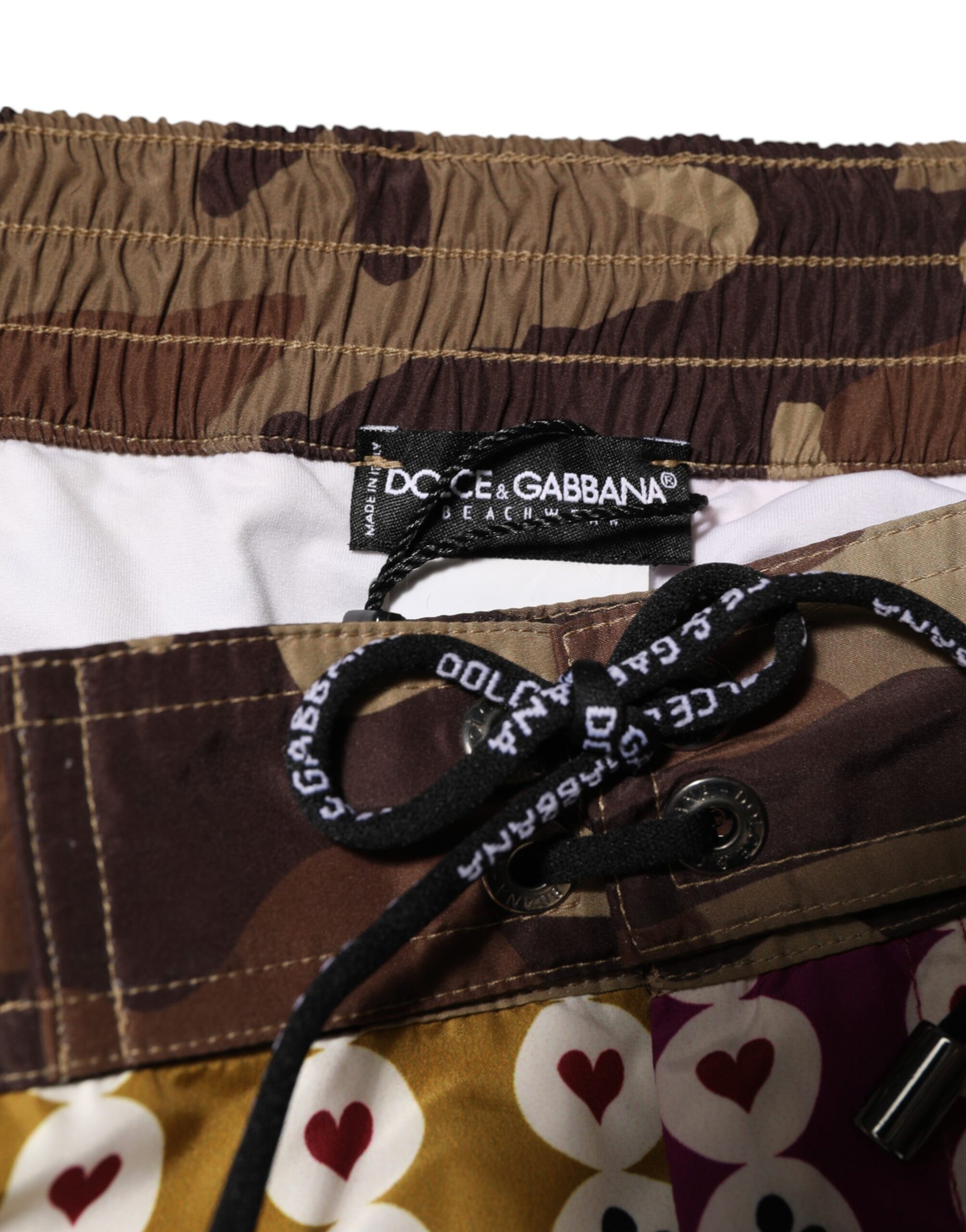 Shorts de bain Dolce & Gabbana multicolores camouflage cartes à jouer