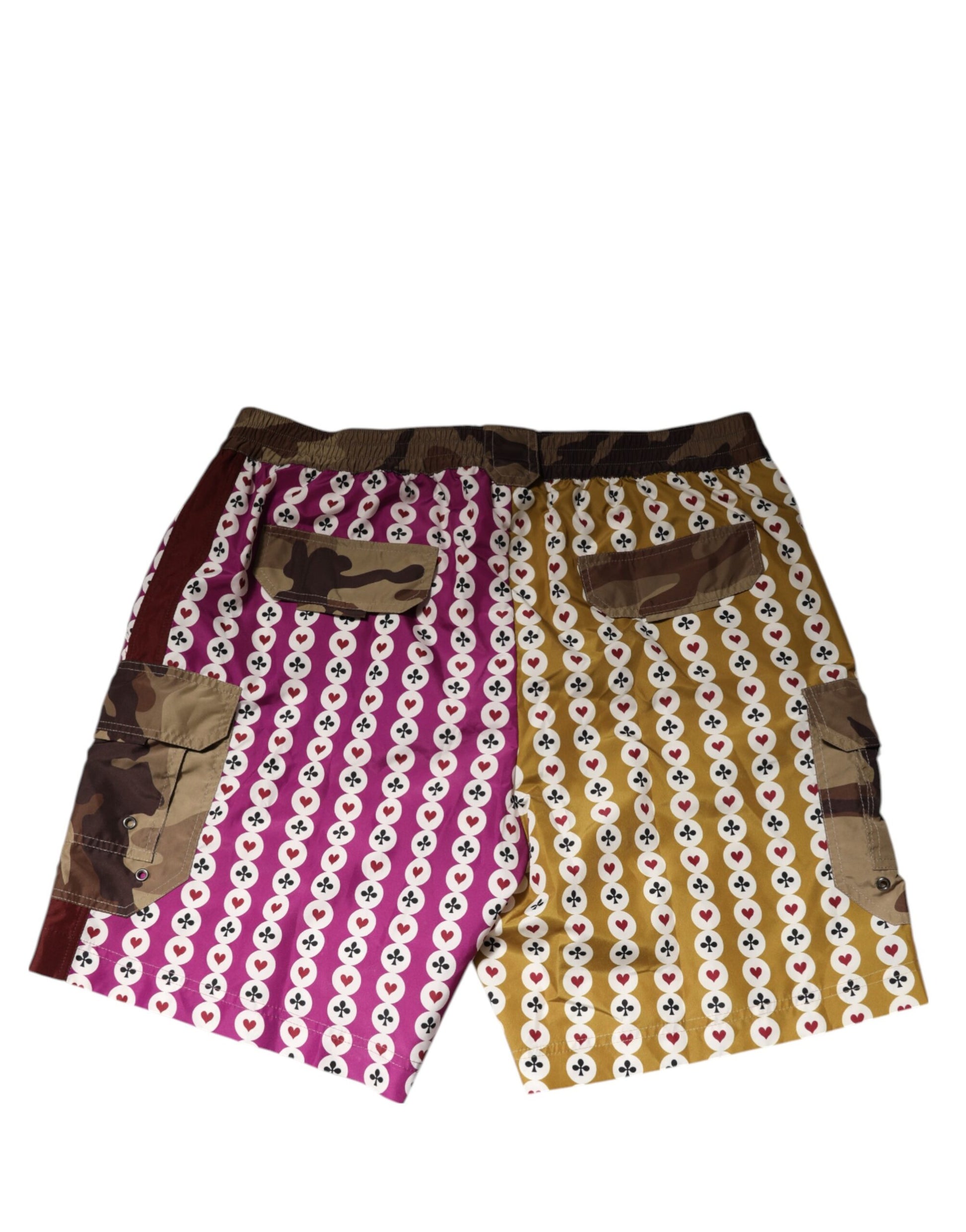 Shorts de bain Dolce & Gabbana multicolores camouflage cartes à jouer