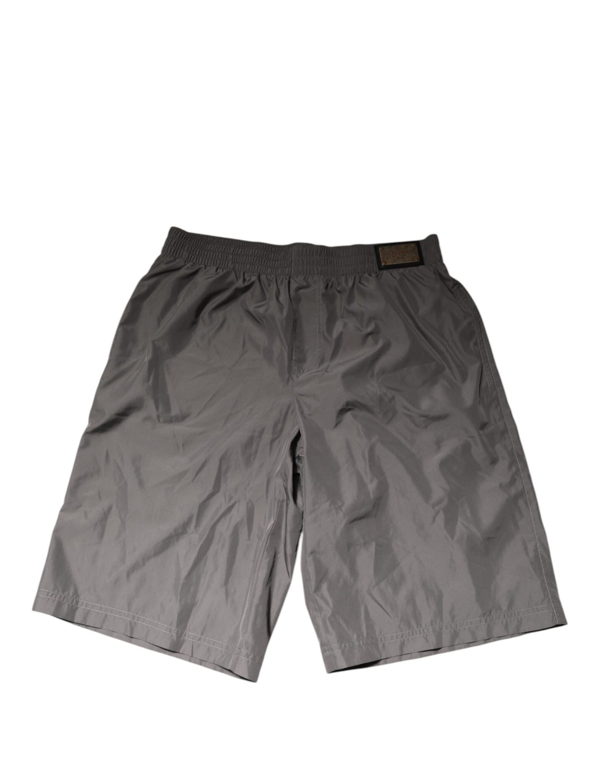 Shorts de bain Dolce & Gabbana en nylon gris clair à taille élastique