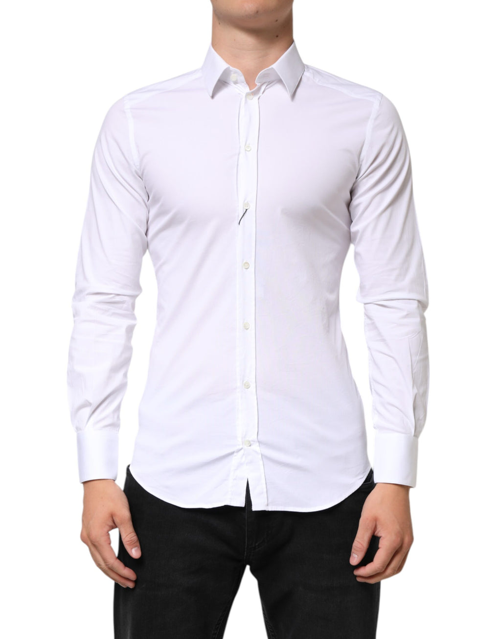 Chemise Homme Dolce & Gabbana GOLD Blanche Coton Manches Longues