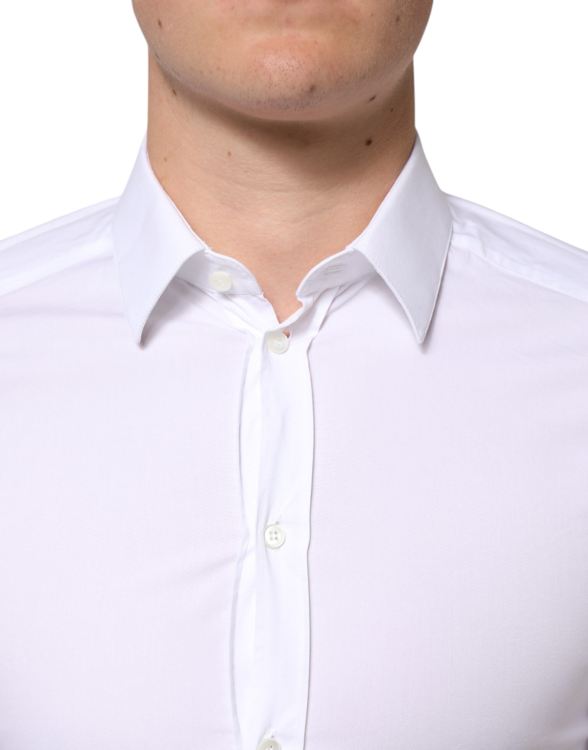 Chemise Homme Dolce & Gabbana GOLD Blanche Coton Manches Longues
