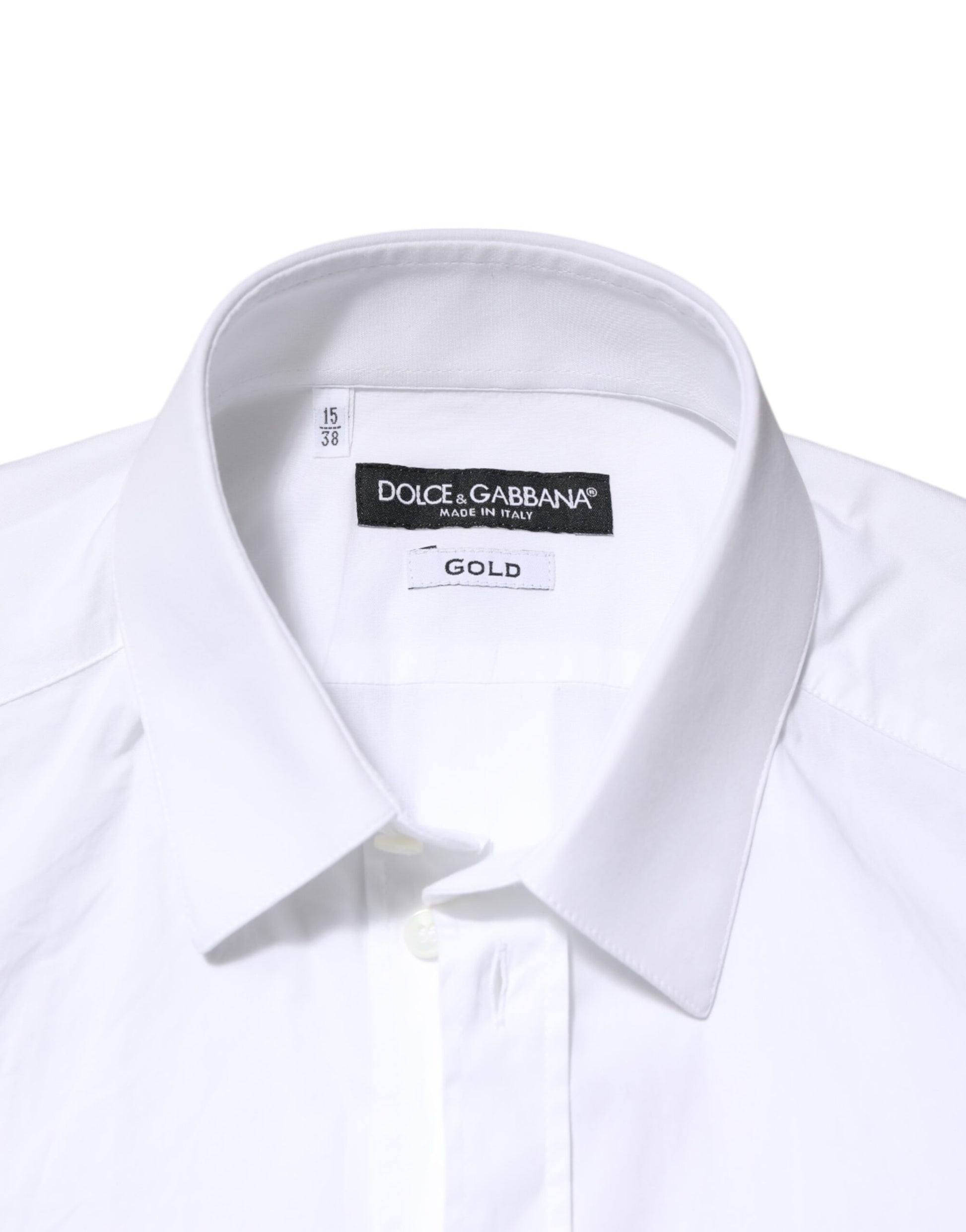 Chemise Homme Dolce & Gabbana GOLD Blanche Coton Manches Longues