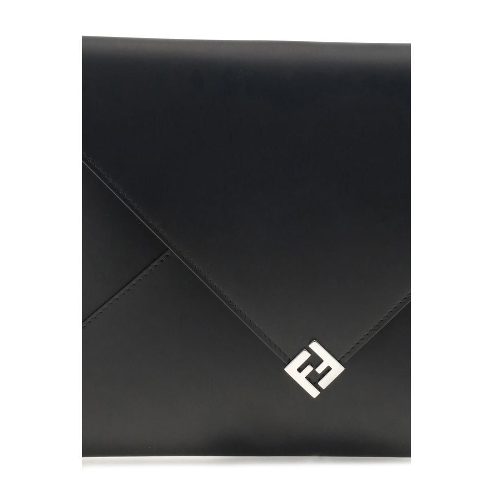 Fendi Black Leather Clutch Bag