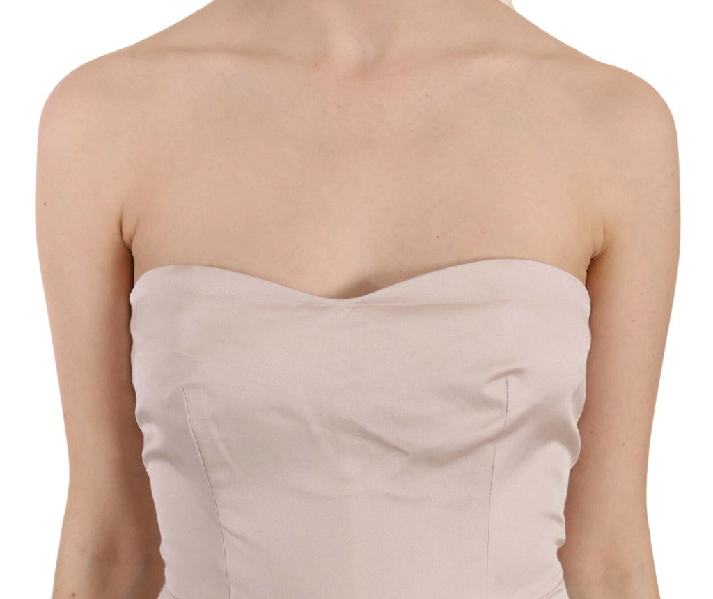 Robe de bal évasée Dolce & Gabbana beige à fleurs et sequins