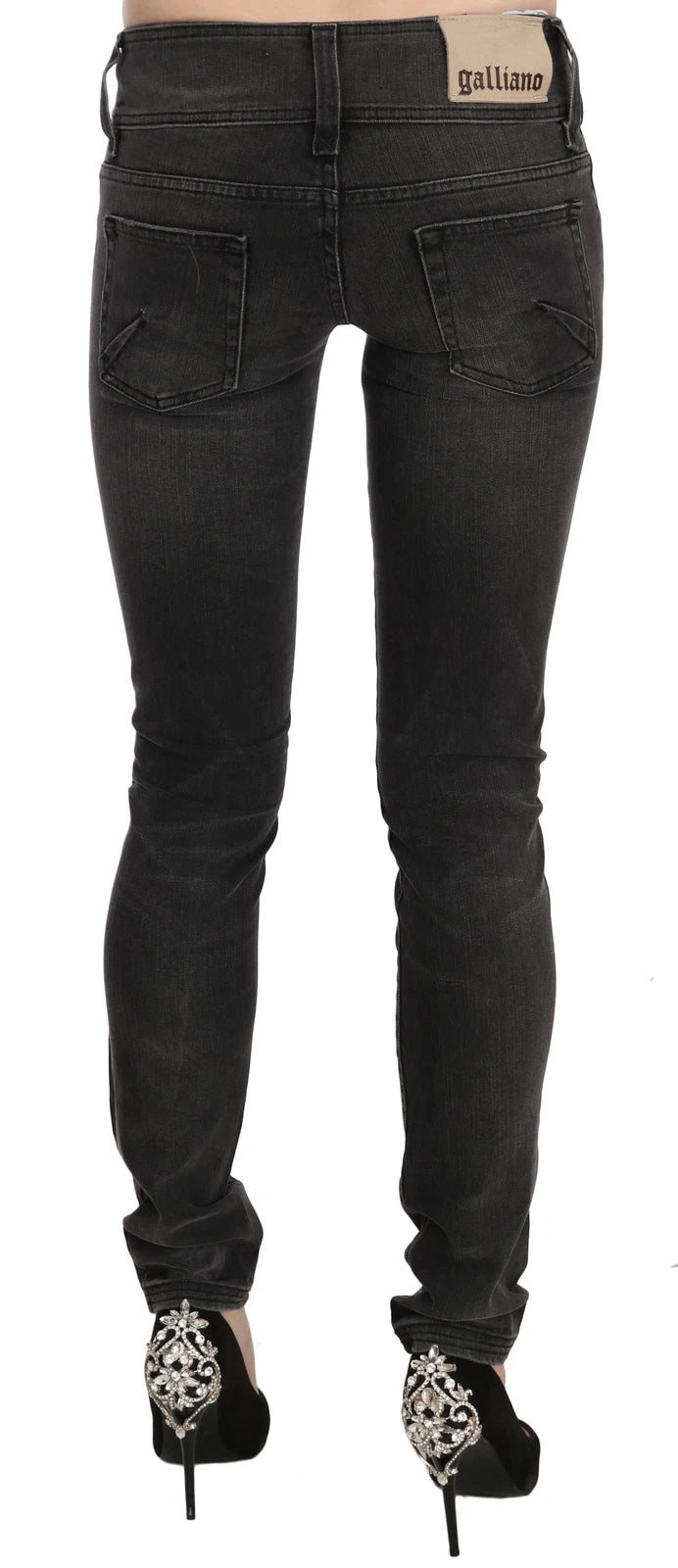 Jean Slim Taille Basse Délavé John Galliano