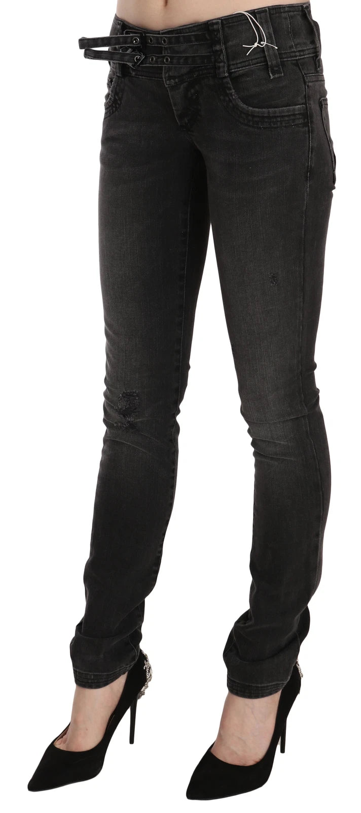 Jean Slim Taille Basse Délavé John Galliano