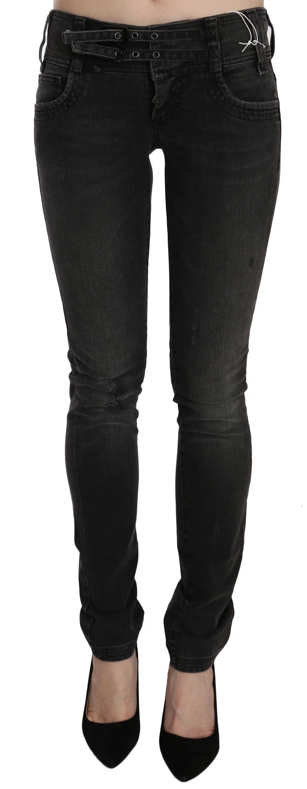 Jean Slim Taille Basse Délavé John Galliano