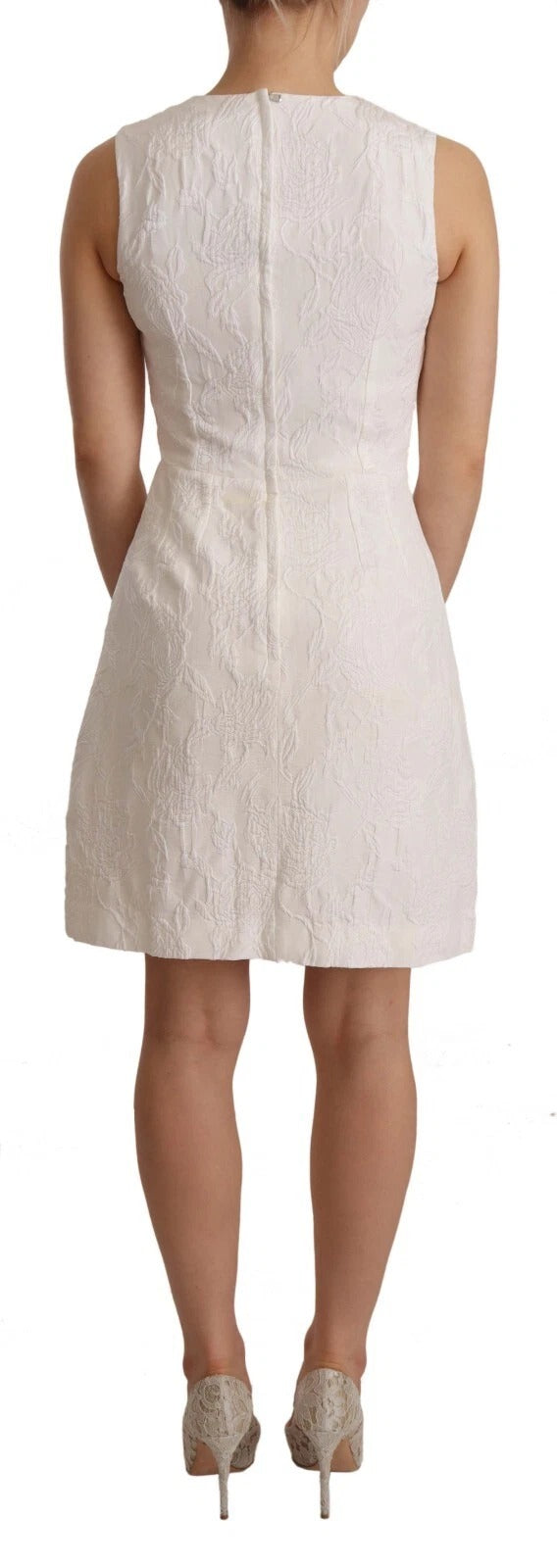 Mini-robe fourreau sans manches blanche à imprimé floral Dolce & Gabbana