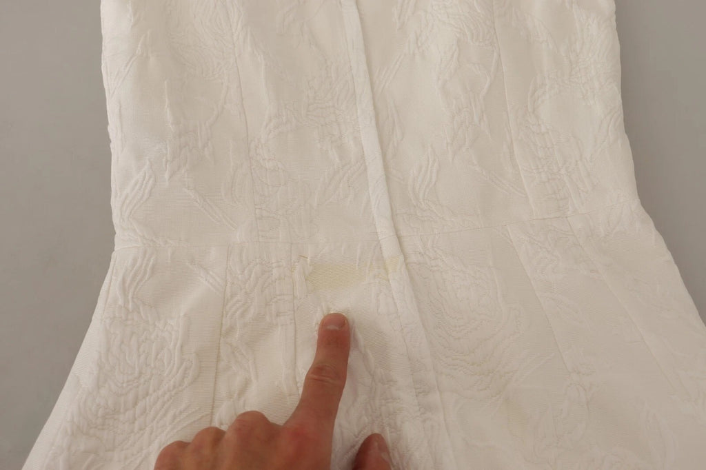 Mini-robe fourreau sans manches blanche à imprimé floral Dolce & Gabbana