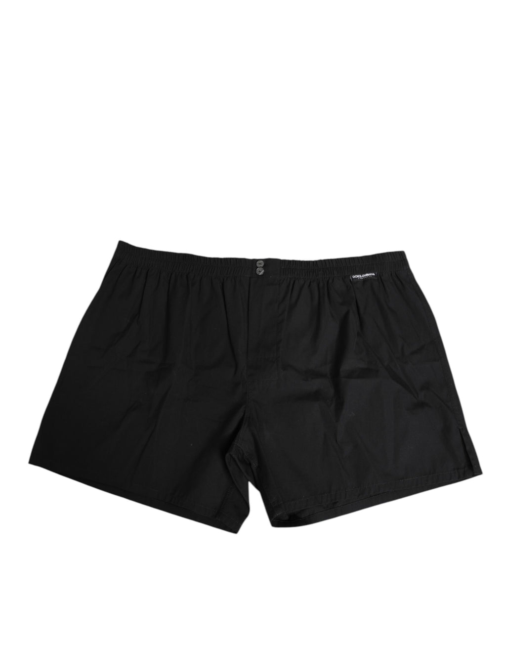 Maillot de bain Dolce & Gabbana en coton noir avec ceinture élastique et boutons