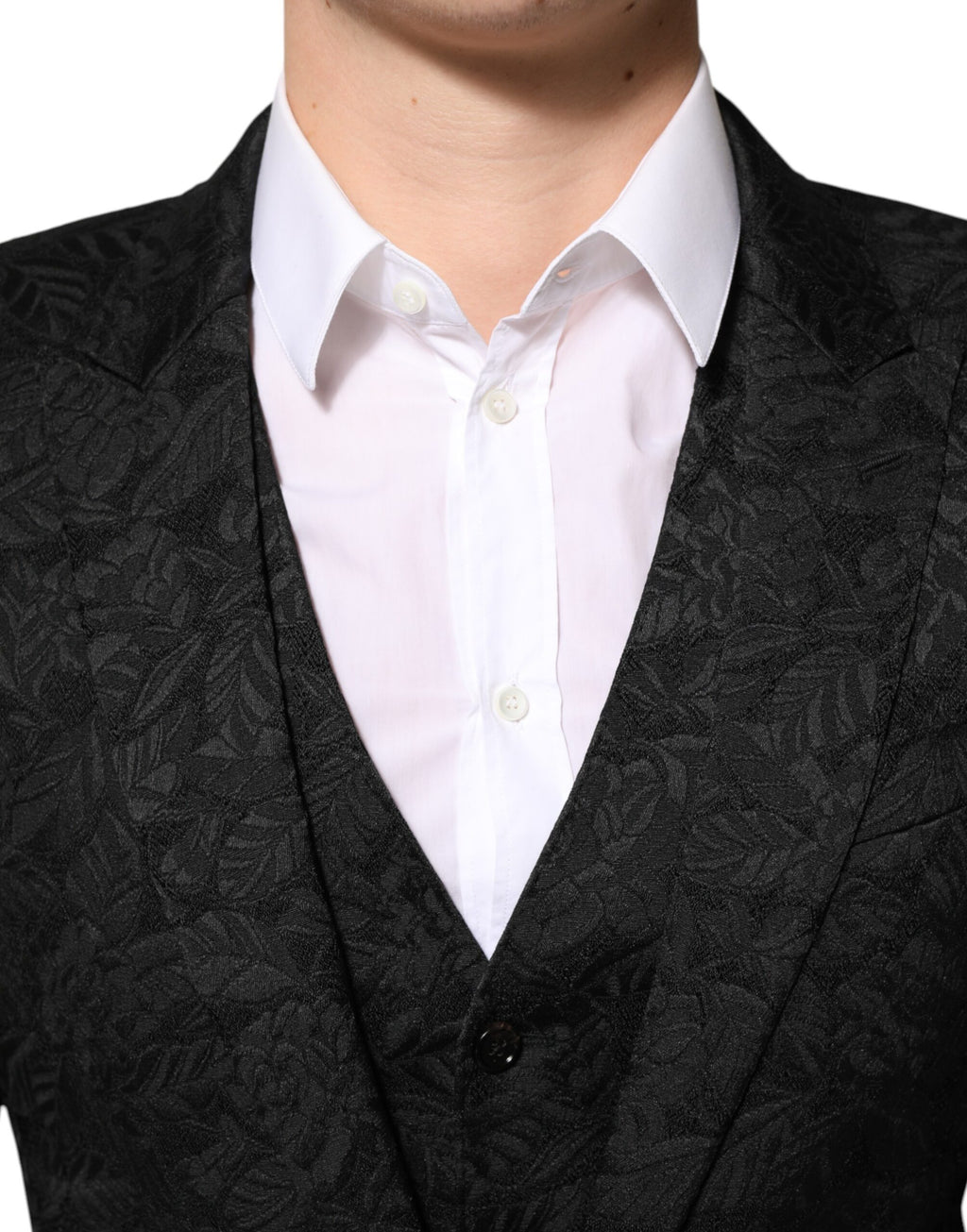 Costume 3 pièces MARTINI en brocart jacquard noir Dolce & Gabbana