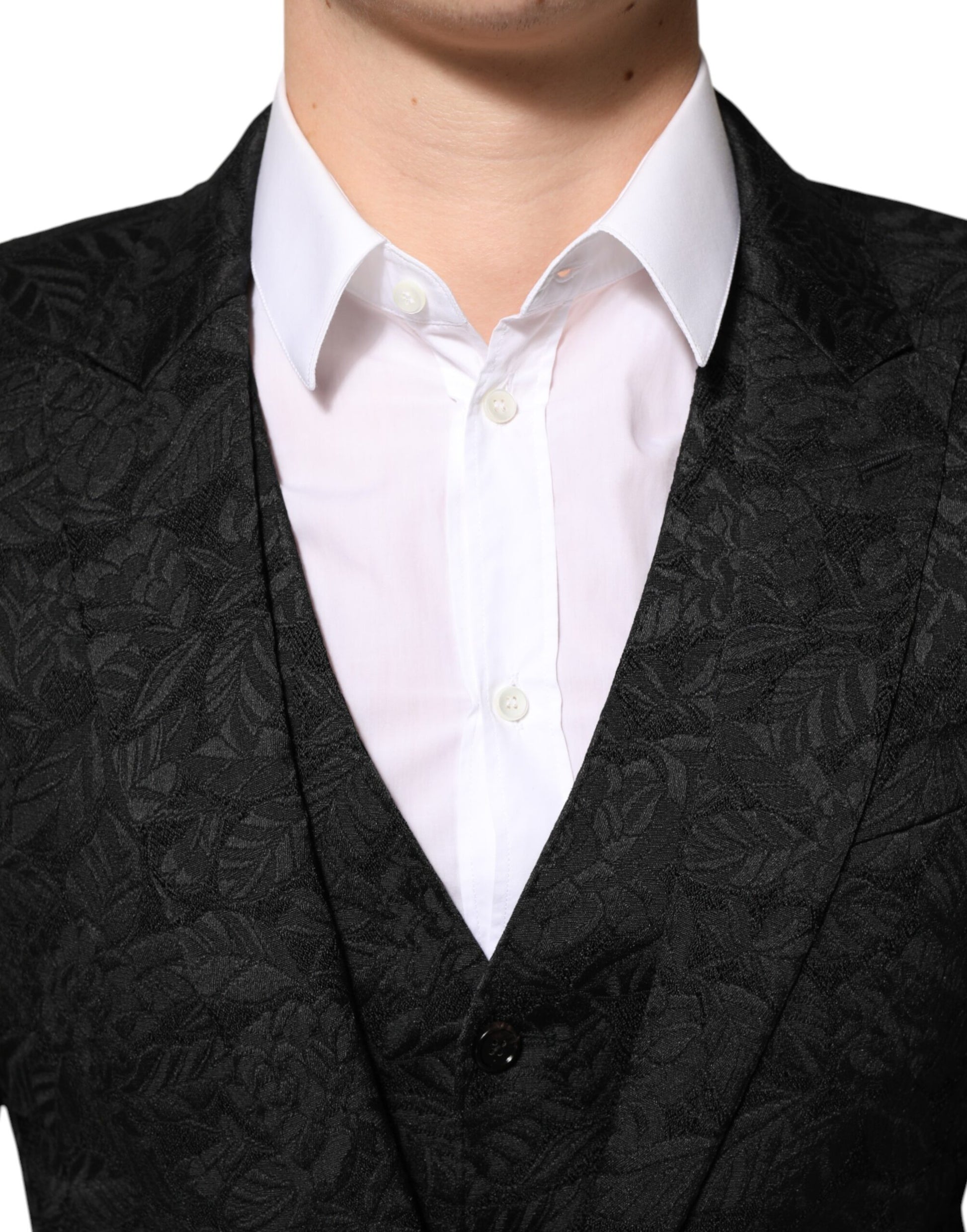 Costume 3 pièces MARTINI en brocart jacquard noir Dolce & Gabbana