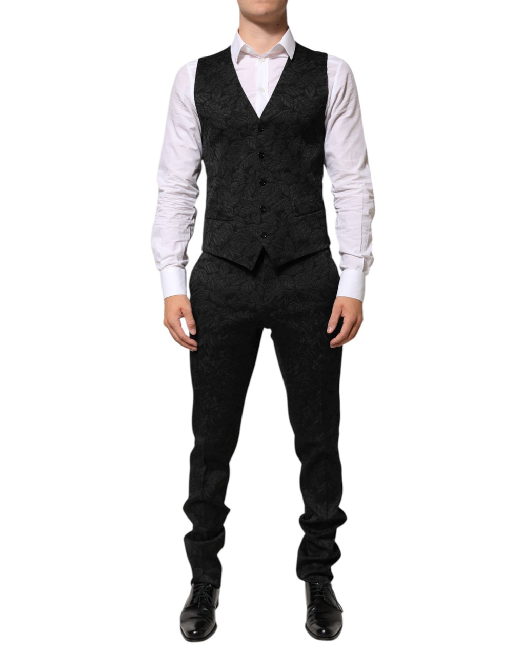 Costume 3 pièces MARTINI en brocart jacquard noir Dolce & Gabbana