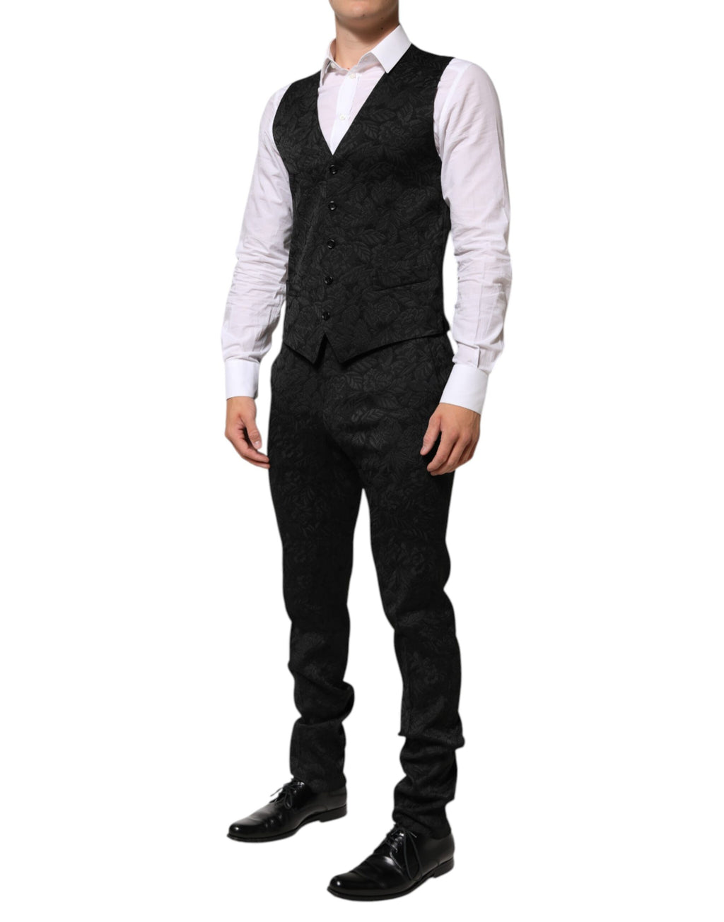 Costume 3 pièces MARTINI en brocart jacquard noir Dolce & Gabbana