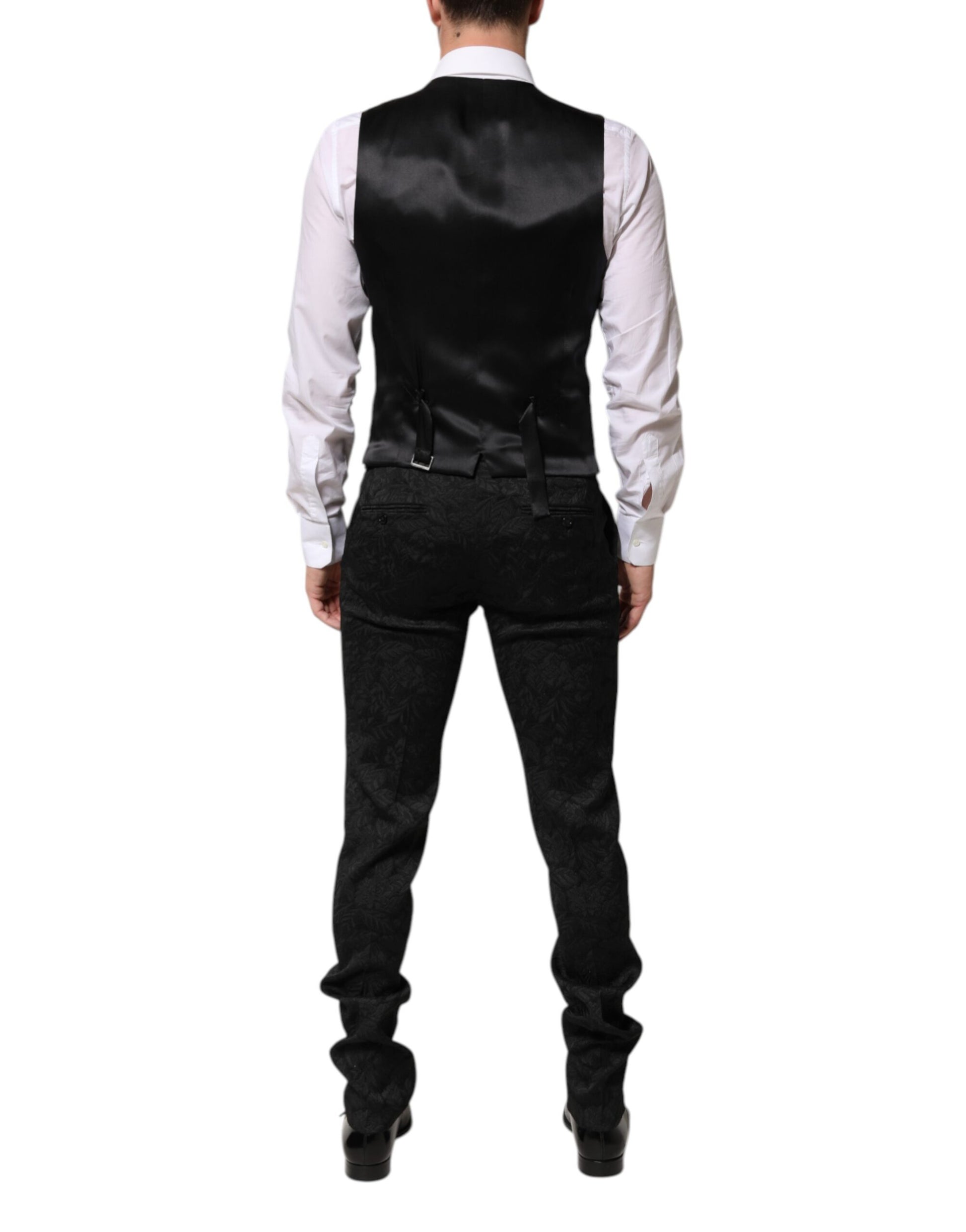 Costume 3 pièces MARTINI en brocart jacquard noir Dolce & Gabbana