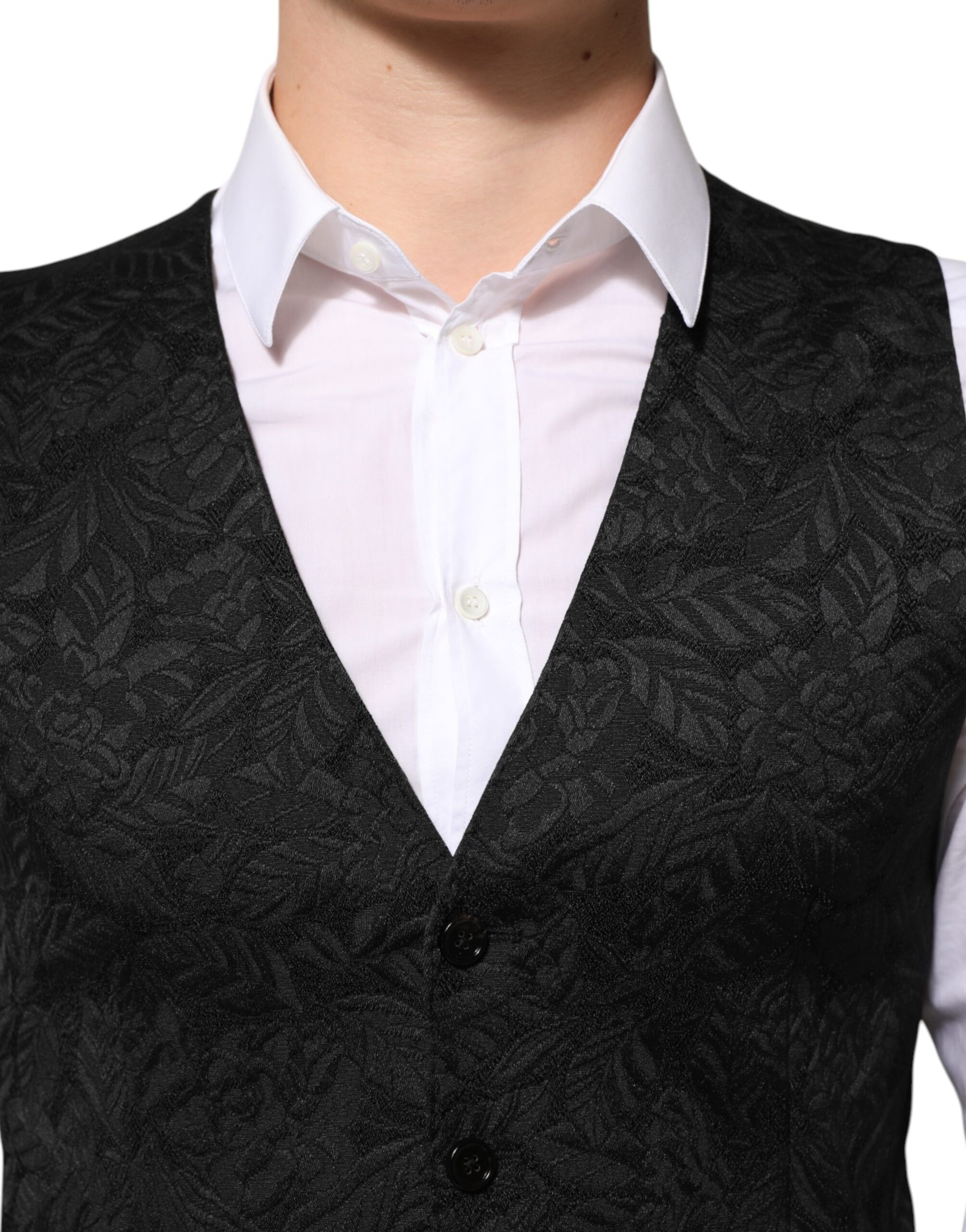 Costume 3 pièces MARTINI en brocart jacquard noir Dolce & Gabbana