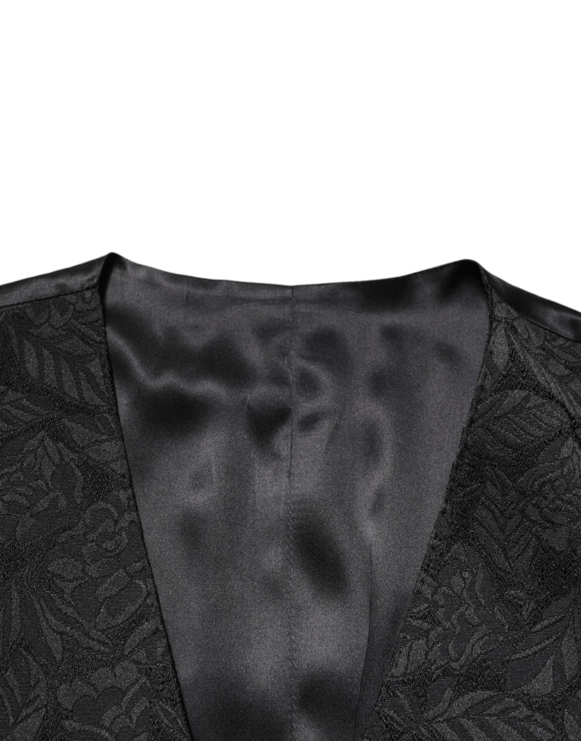 Costume 3 pièces MARTINI en brocart jacquard noir Dolce & Gabbana