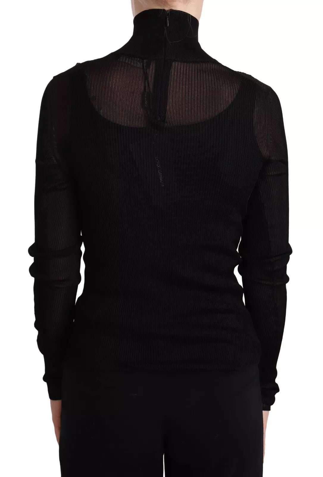 Pull Dolce & Gabbana moulant noir à col roulé