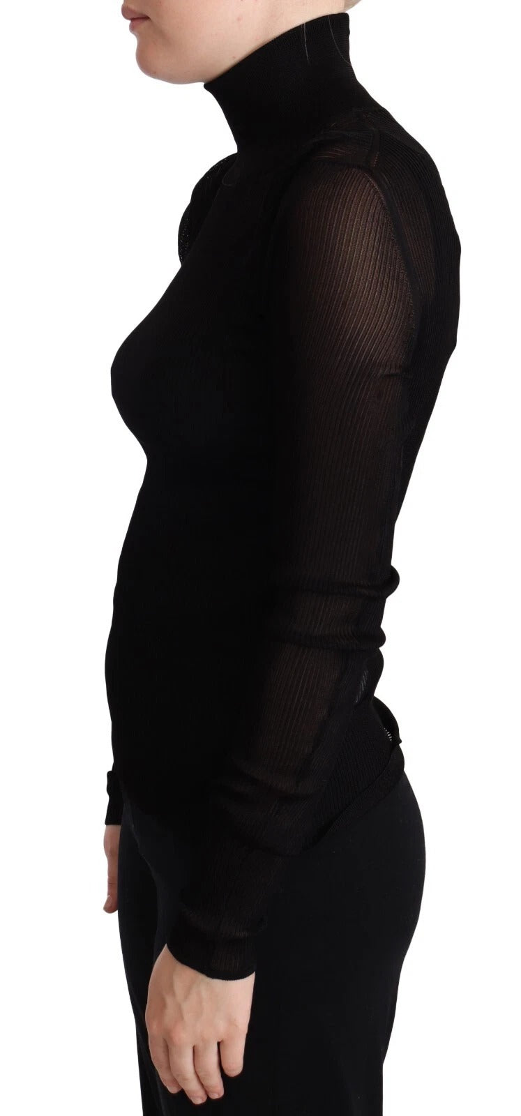 Pull Dolce & Gabbana moulant noir à col roulé