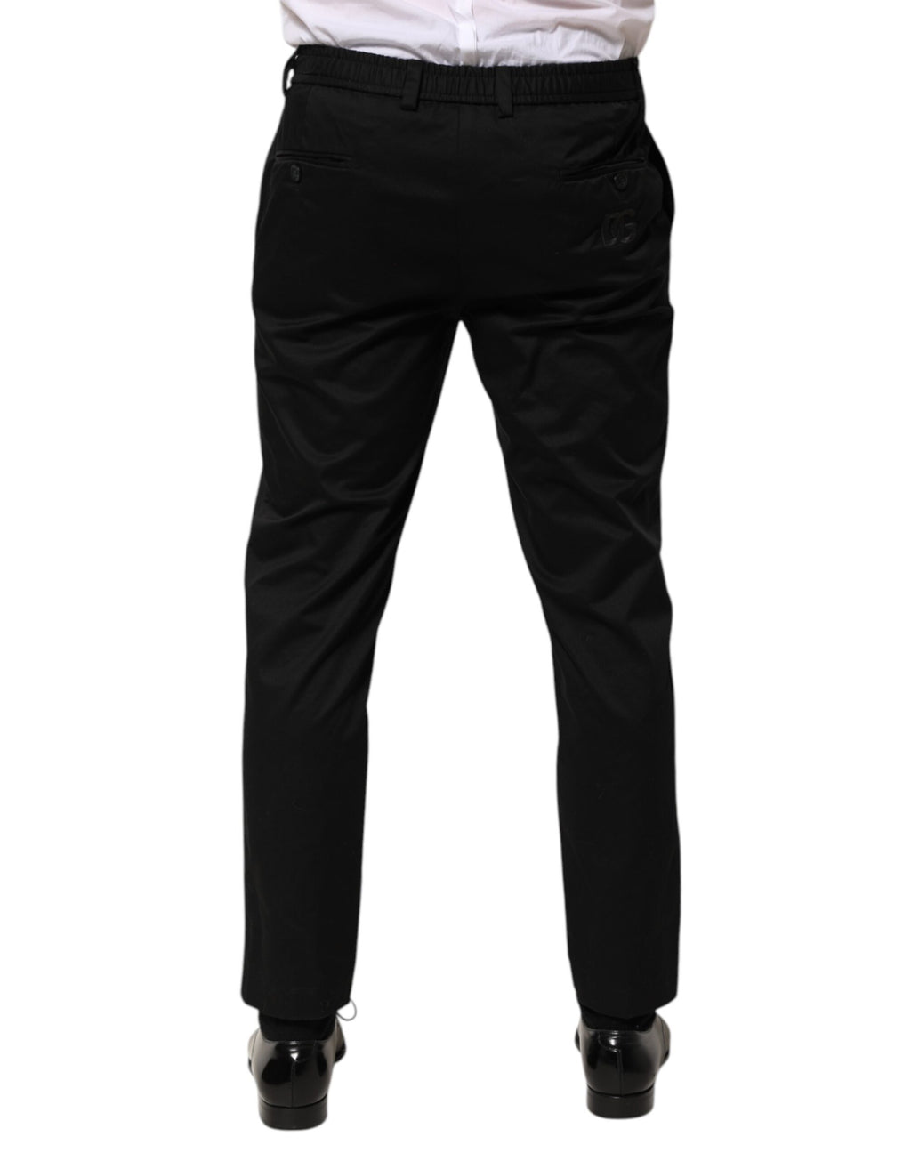 Pantalon de costume Dolce & Gabbana en coton noir fuselé pour homme