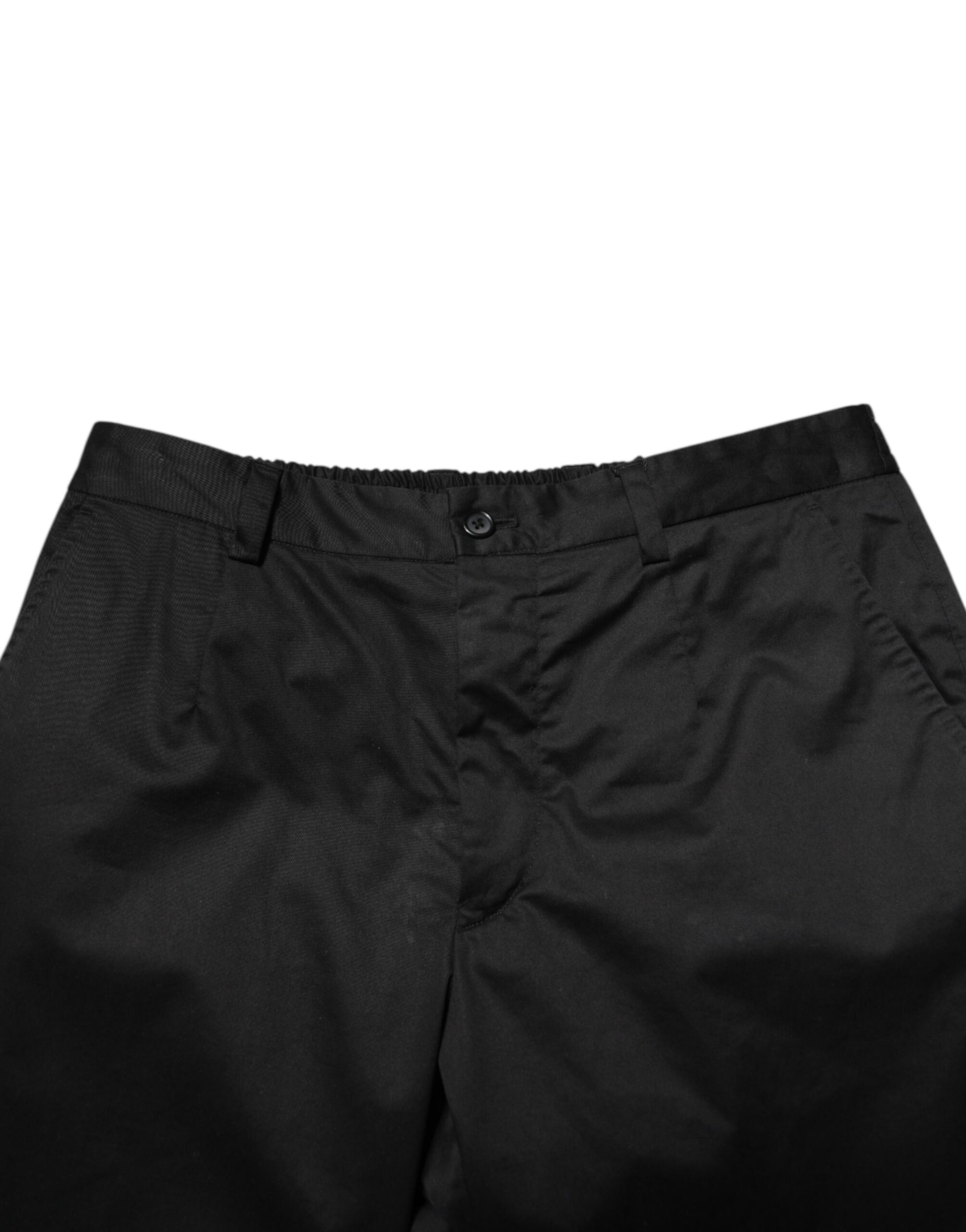 Pantalon de costume Dolce & Gabbana en coton noir fuselé pour homme