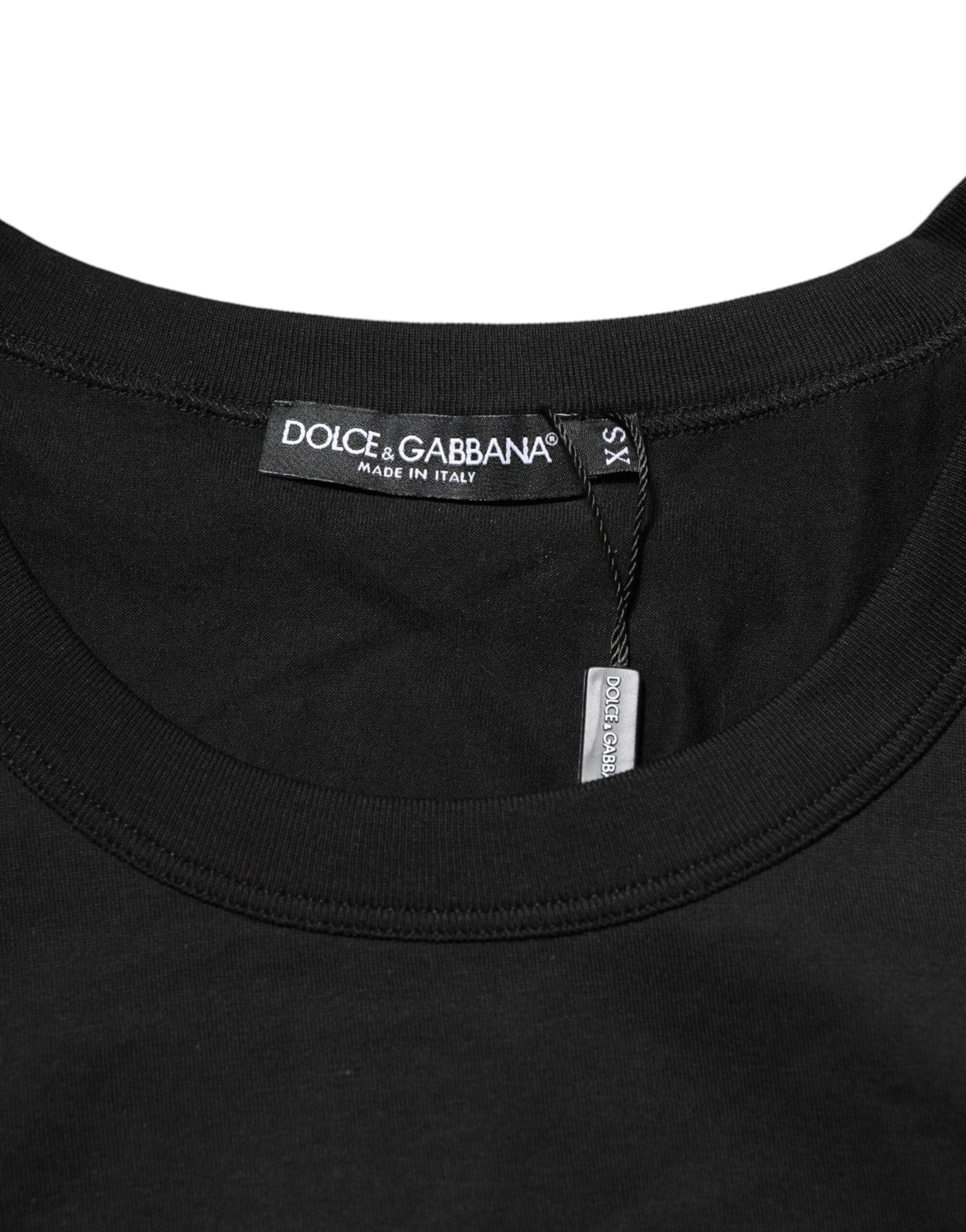 Débardeur sans manches pour homme en coton noir Dolce & Gabbana