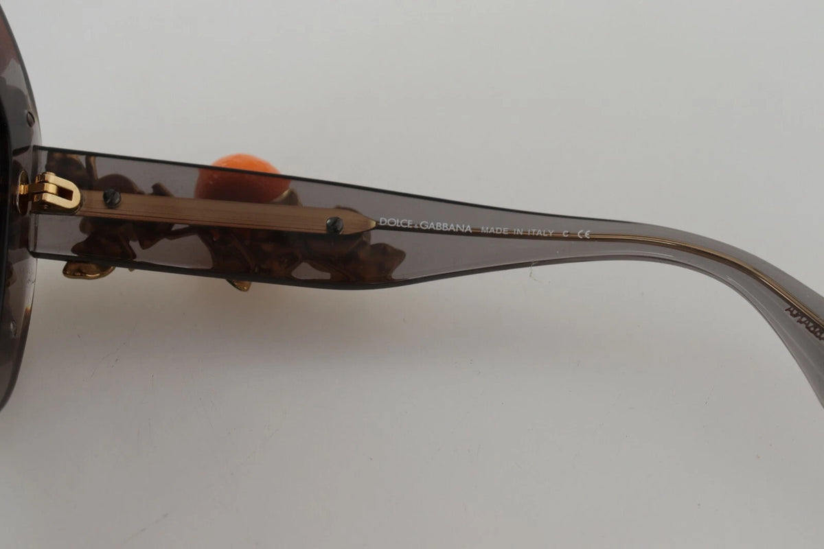 Dolce & Gabbana DG4283B Sonnenbrille aus Acetat mit orangefarbenen Kristall-Applikationen