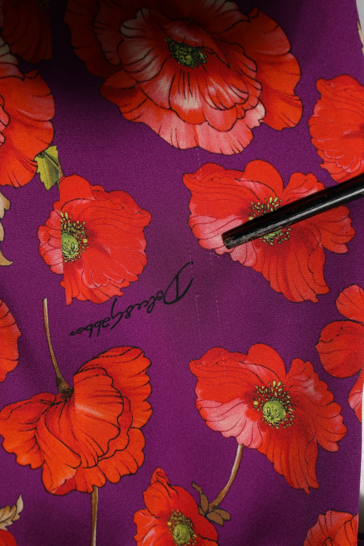 Robe fourreau midi en soie à imprimé floral violet Dolce & Gabbana