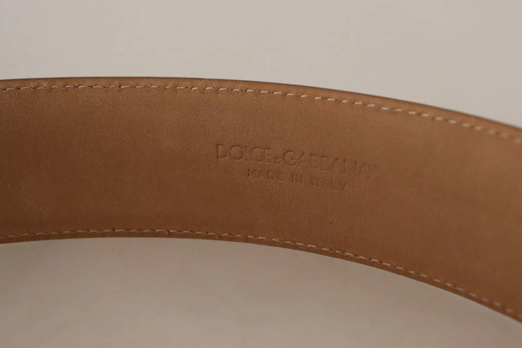 Ceinture Costume National en cuir marron avec boucle ovale en métal doré
