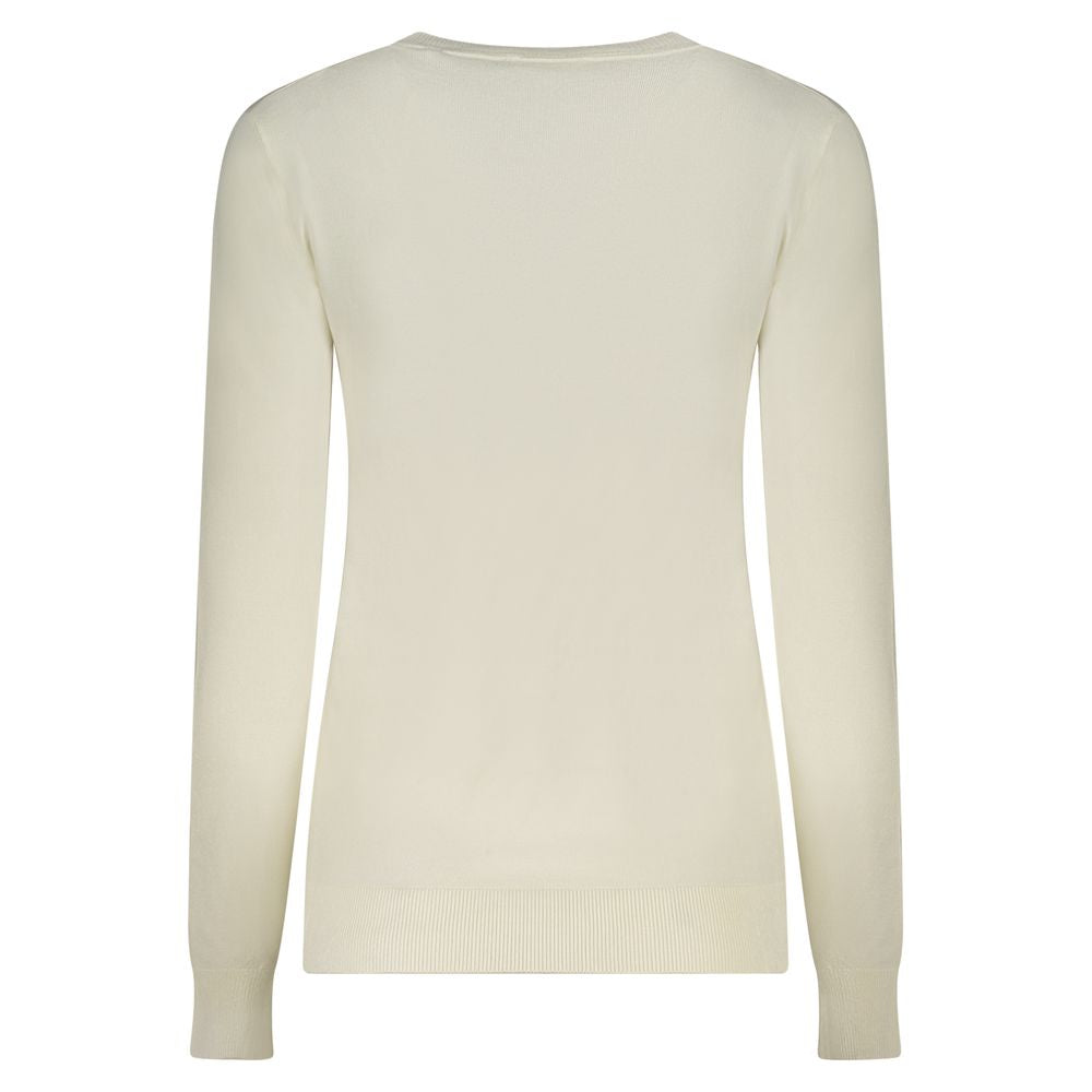 T-Shirt Manches Longues Femme Guess Jeans Bianco Viscose