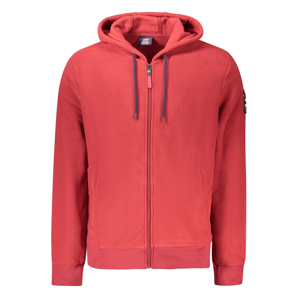 Norway 1963 Red Polyester Men's Hooded Sweatshirt